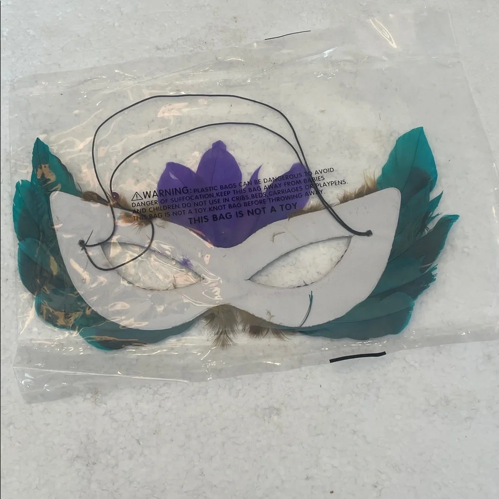 Feathered Masquerade Mask Purple Sequins masquerade Halloween Mardi Gras theater